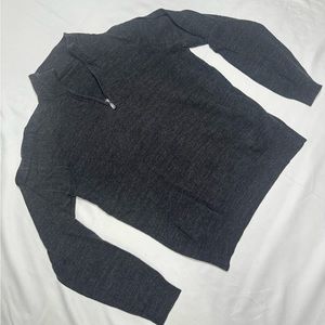 Long Sleeved Gray Zip-Up Henley